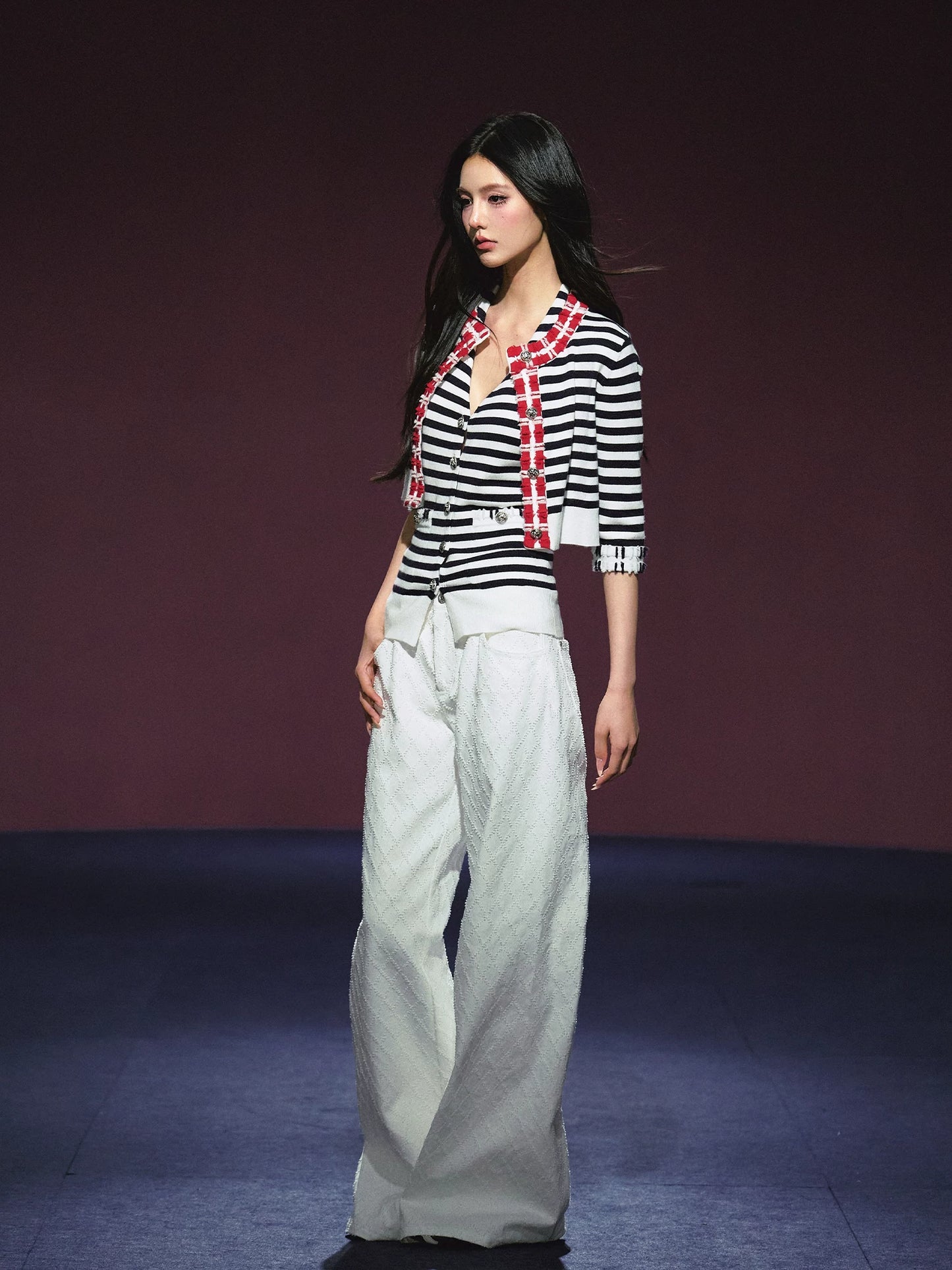 White High-Waisted Wide-Leg Cotton Jeans
