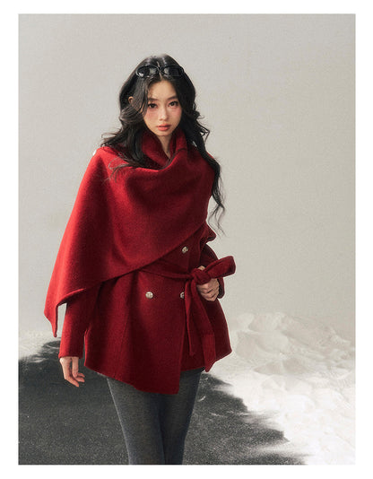 少也眼 "Winter Balsée" Hepburn-Inspired Lambswool Wool Coat