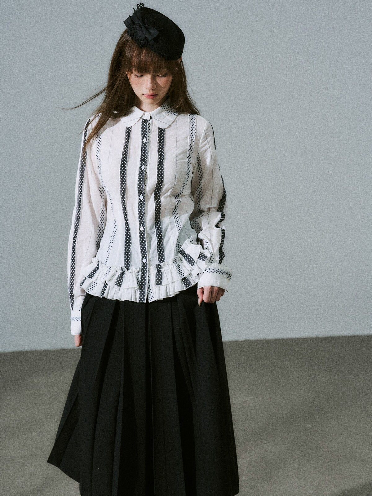 LOST FOREST - White Polka Dot Shirt