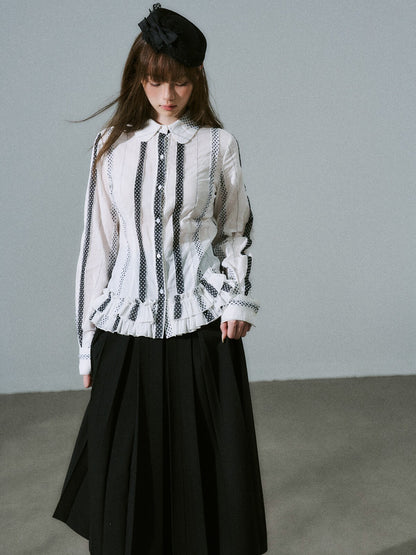 LOST FOREST - White Polka Dot Shirt