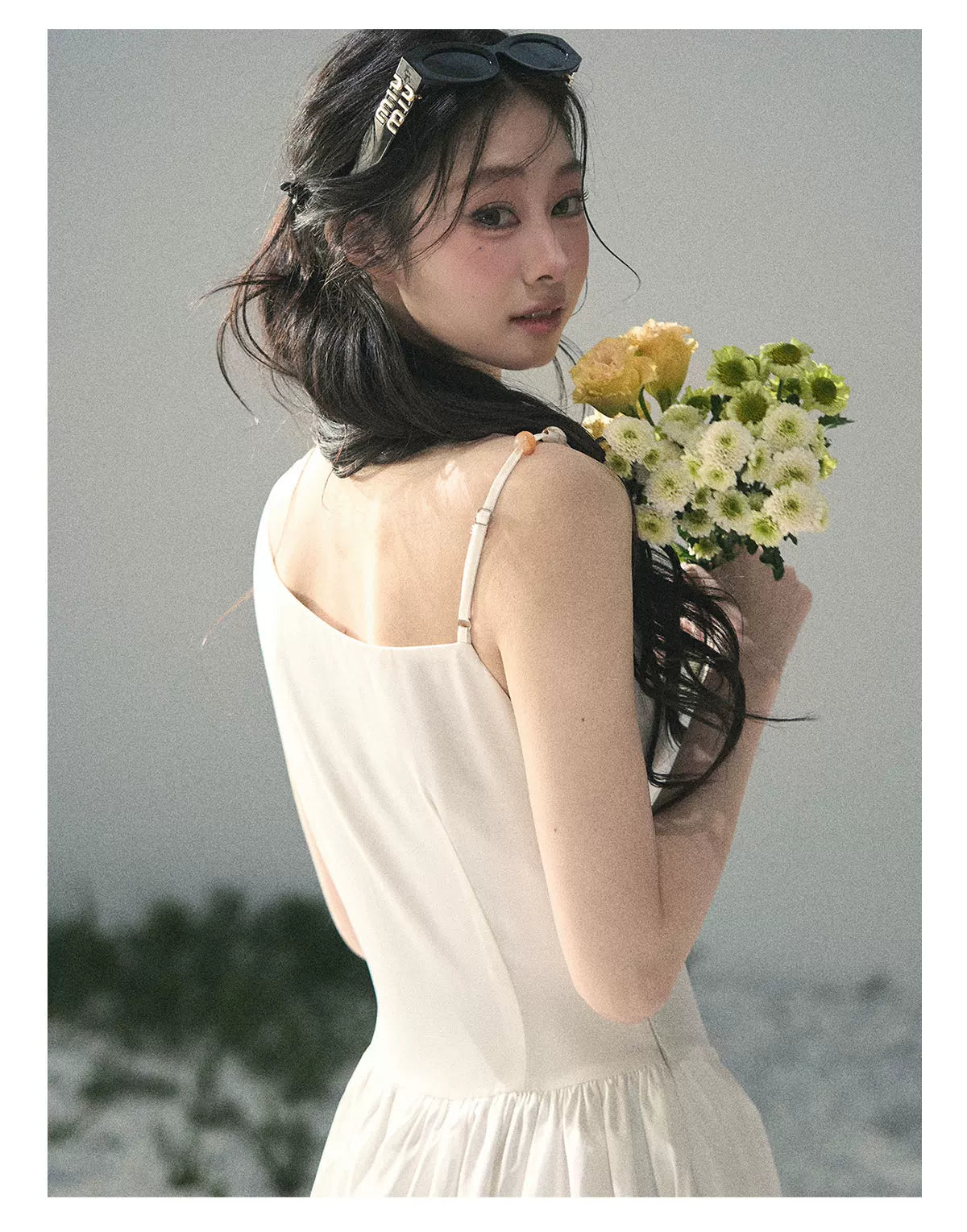 "Moonlight Sonata" Camellia White Elegant Sleeveless Maxi Dress