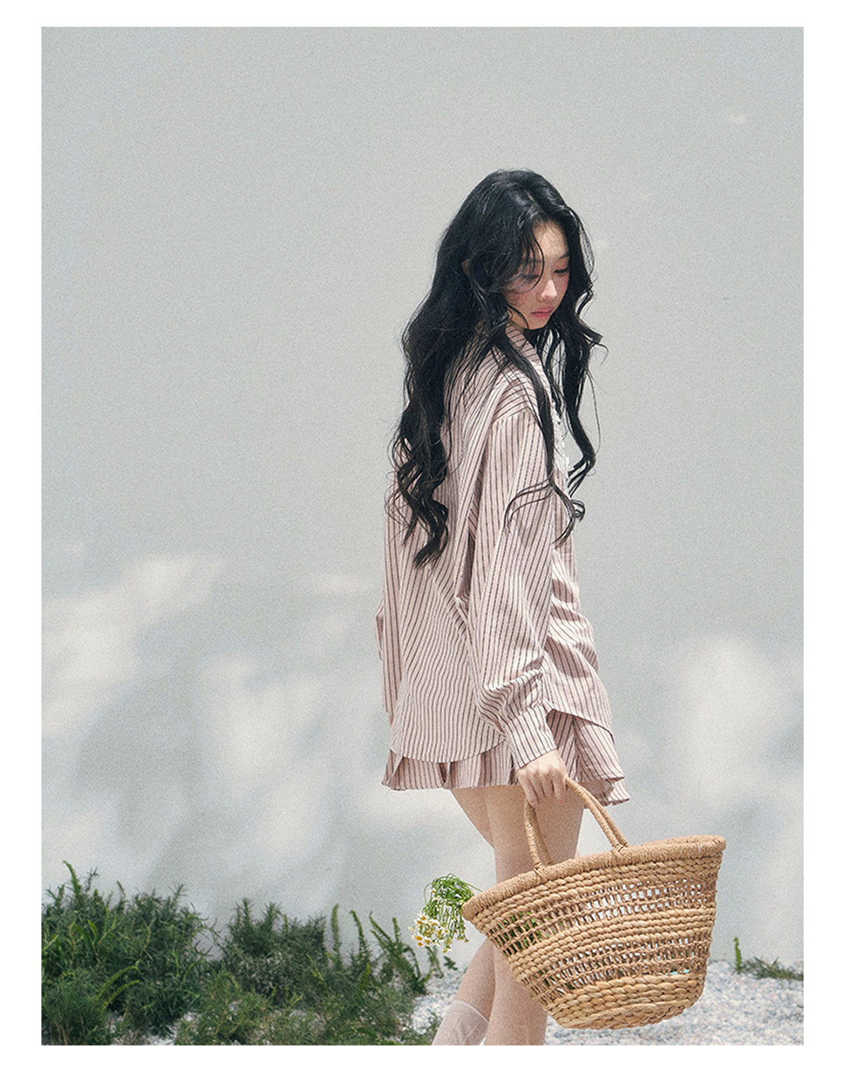 少也眼 "Pink Cloud Reverie" Cinnamon Pink Lace Sweet Two-Piece Skirt Set 563856385