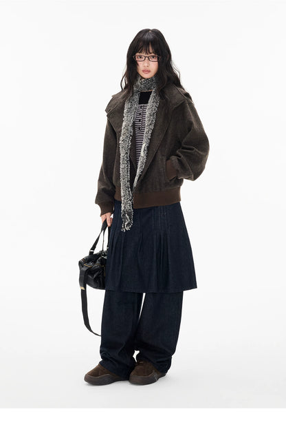 EZEK | Preppy Hooded Wool Blend Jacket with Button Front