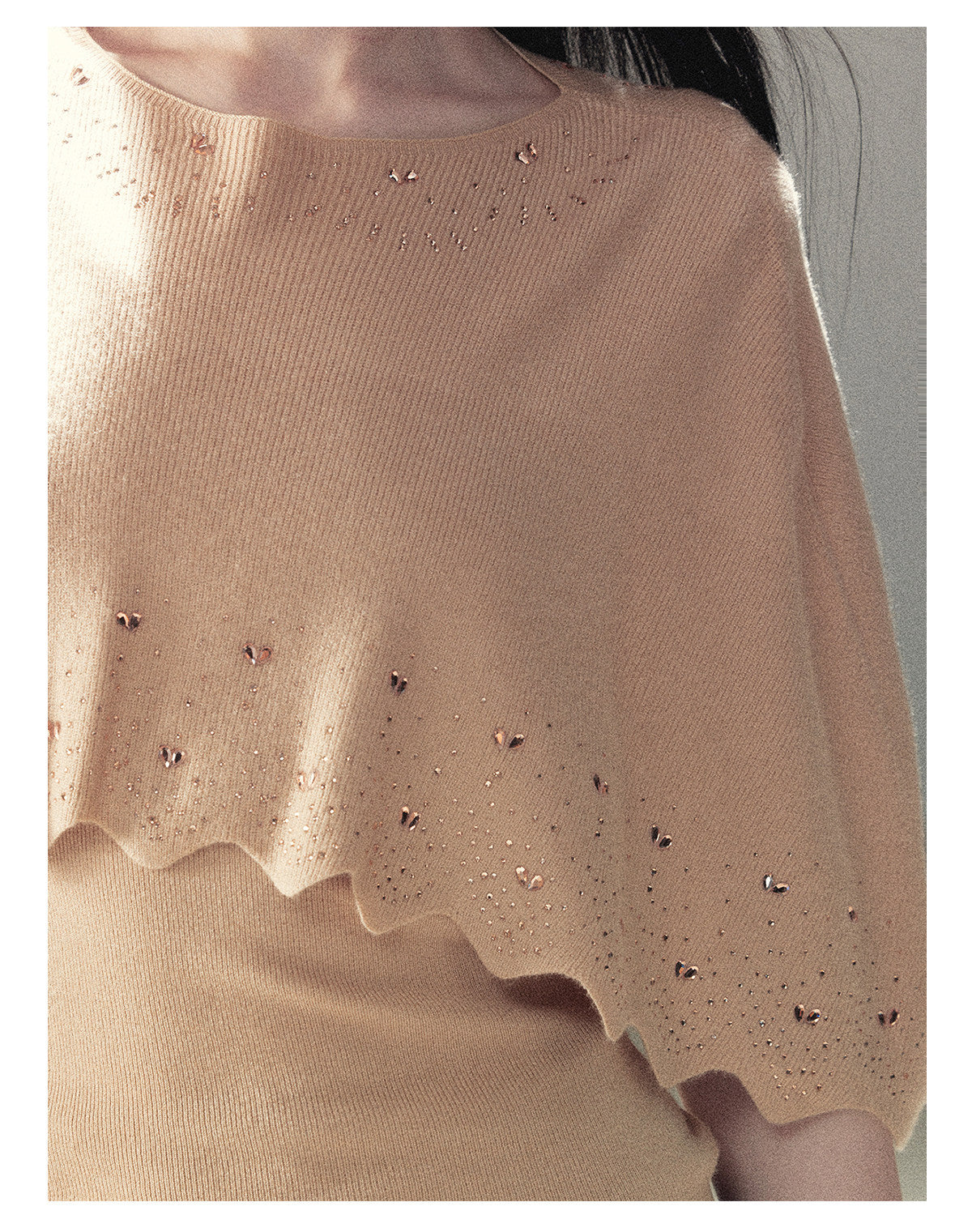 170726 "Stardust in the Air" Cinnamon Pink Cape Sweater & Cami Set