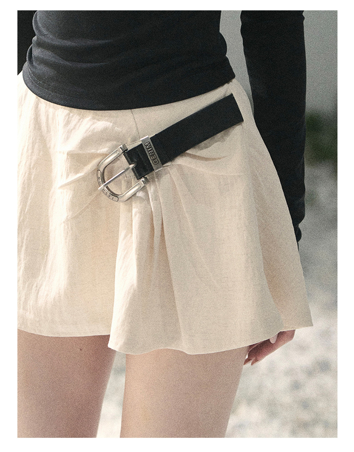 “Corridor Chimes” Dutch Cream A-Line Puff Mini Skirt