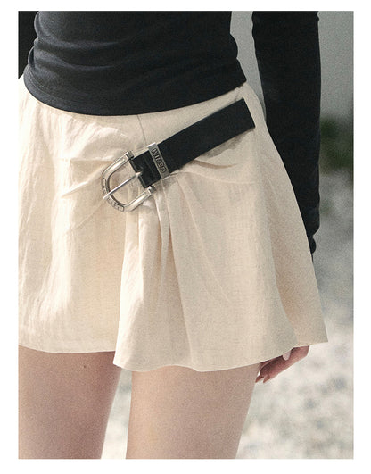 “Corridor Chimes” Dutch Cream A-Line Puff Mini Skirt