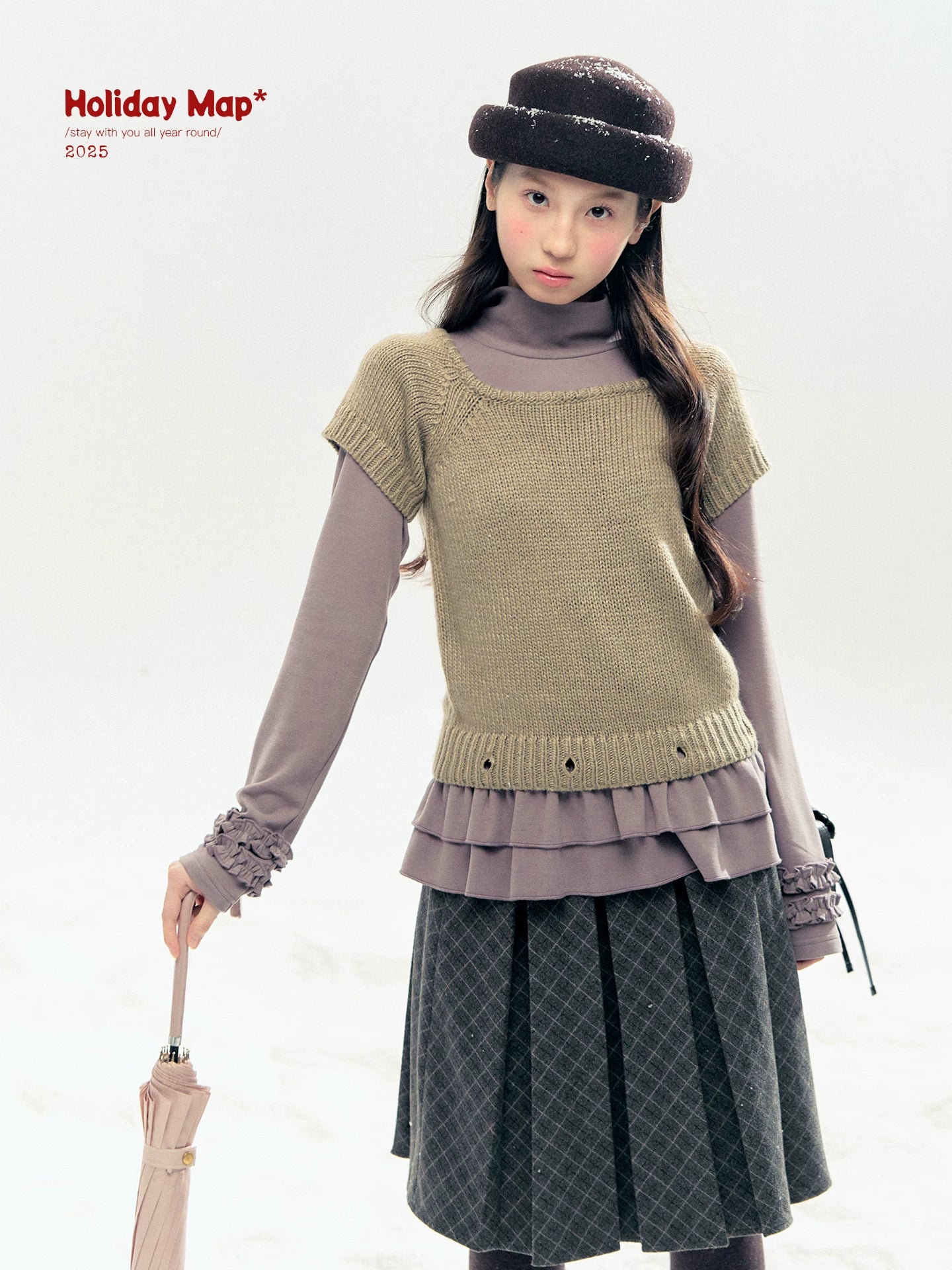 "Vintage Sonata" Khaki 3-Way Convertible Knit Top Set