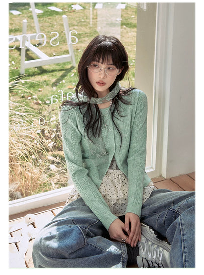 "Clover Breeze" Mint Green Knit Cardigan Collection