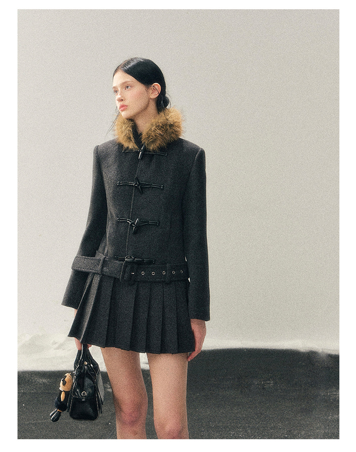 040126 “Winter’s Private Whisper” British Duffle Wool Mid-Length Coat