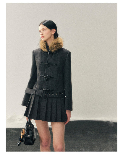 040126 “Winter’s Private Whisper” British Duffle Wool Mid-Length Coat