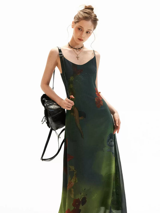 Enchanted Ocean Garden Floral Maxi Dress WE986