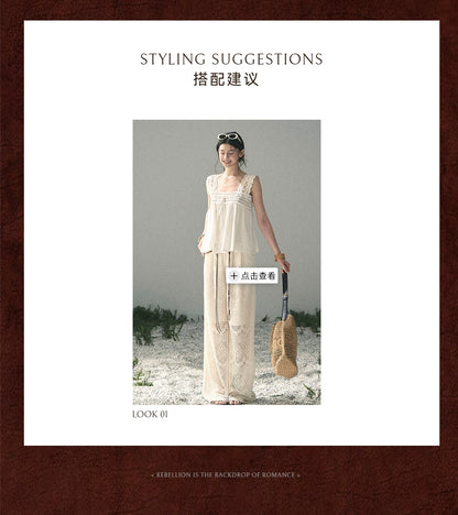 “Summer Light Through Veil” Ivory Lace Babydoll Blouse