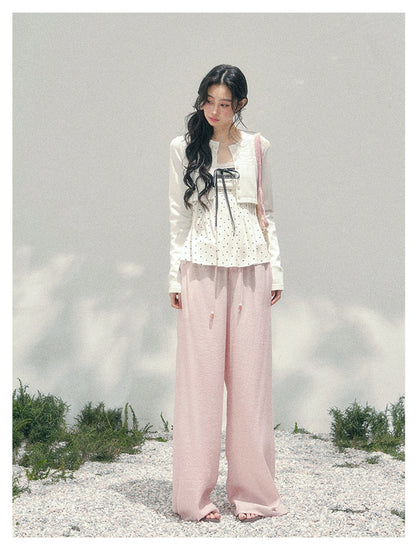 少也眼 “Polka Brandy Lace” White Modal Lace Set 136