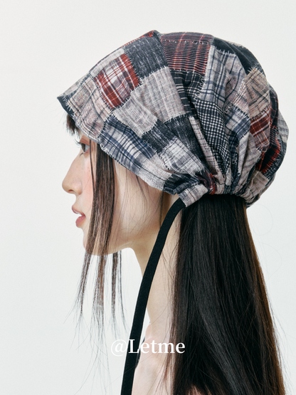 Distressed Slouchy Headscarf Beanie Hat