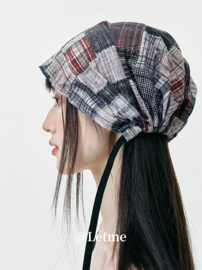Distressed Slouchy Headscarf Beanie Hat