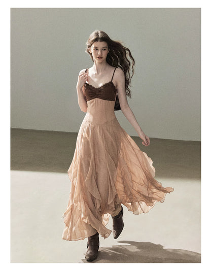 AOMALM - "The Next Fallen Leaf" Cinnamon Pink 2-Piece Set (Shirt / Cami Dress)