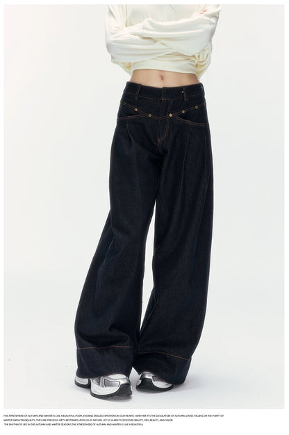 24olvides - Low-Rise Flare Jeans with Vintage Stud Details