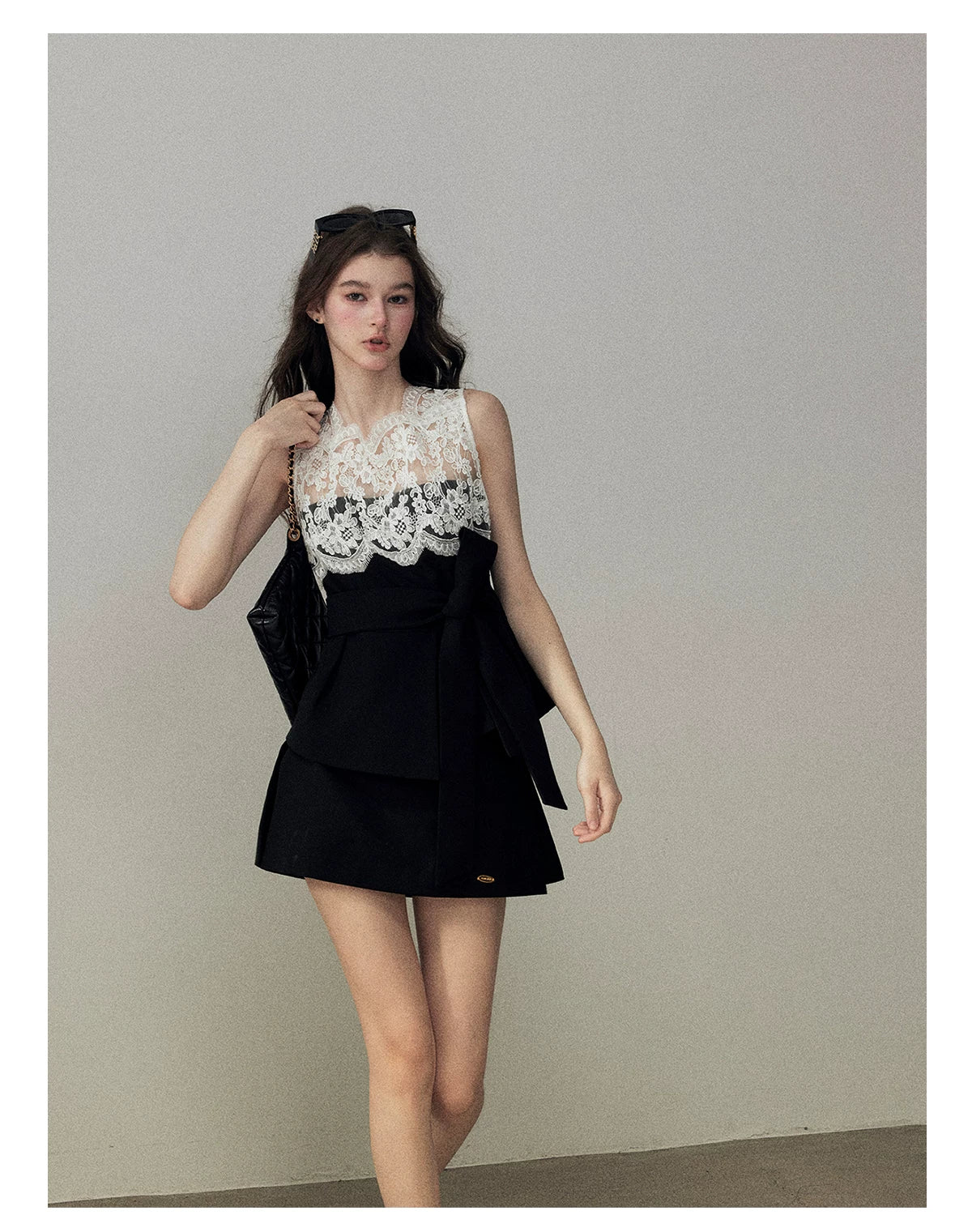 "The Quiet Strength" Black Iris Lace Sleeveless Crop Top