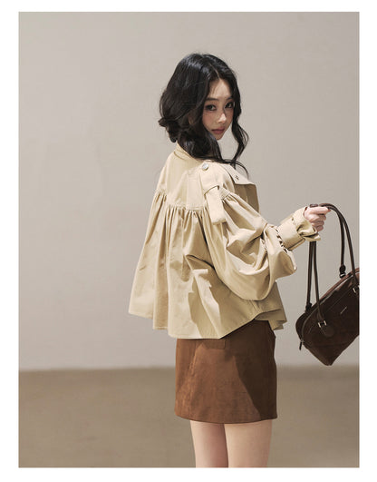 170726 "Where the Wind Wanders" Light Sand Cropped Utility Jacket
