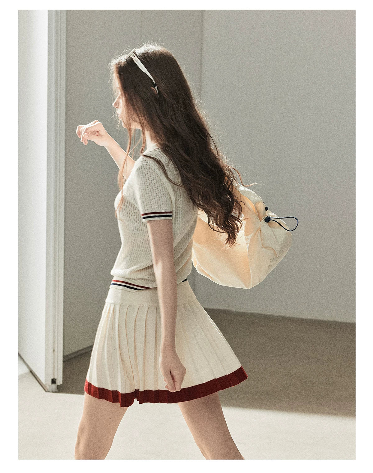 "The Softest Touch" Dutch Cream Collegiate Knit Top & Mini Skirt Set