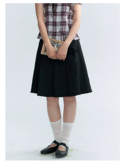 "Midnight Academy" Black Pleated Mini Skirt