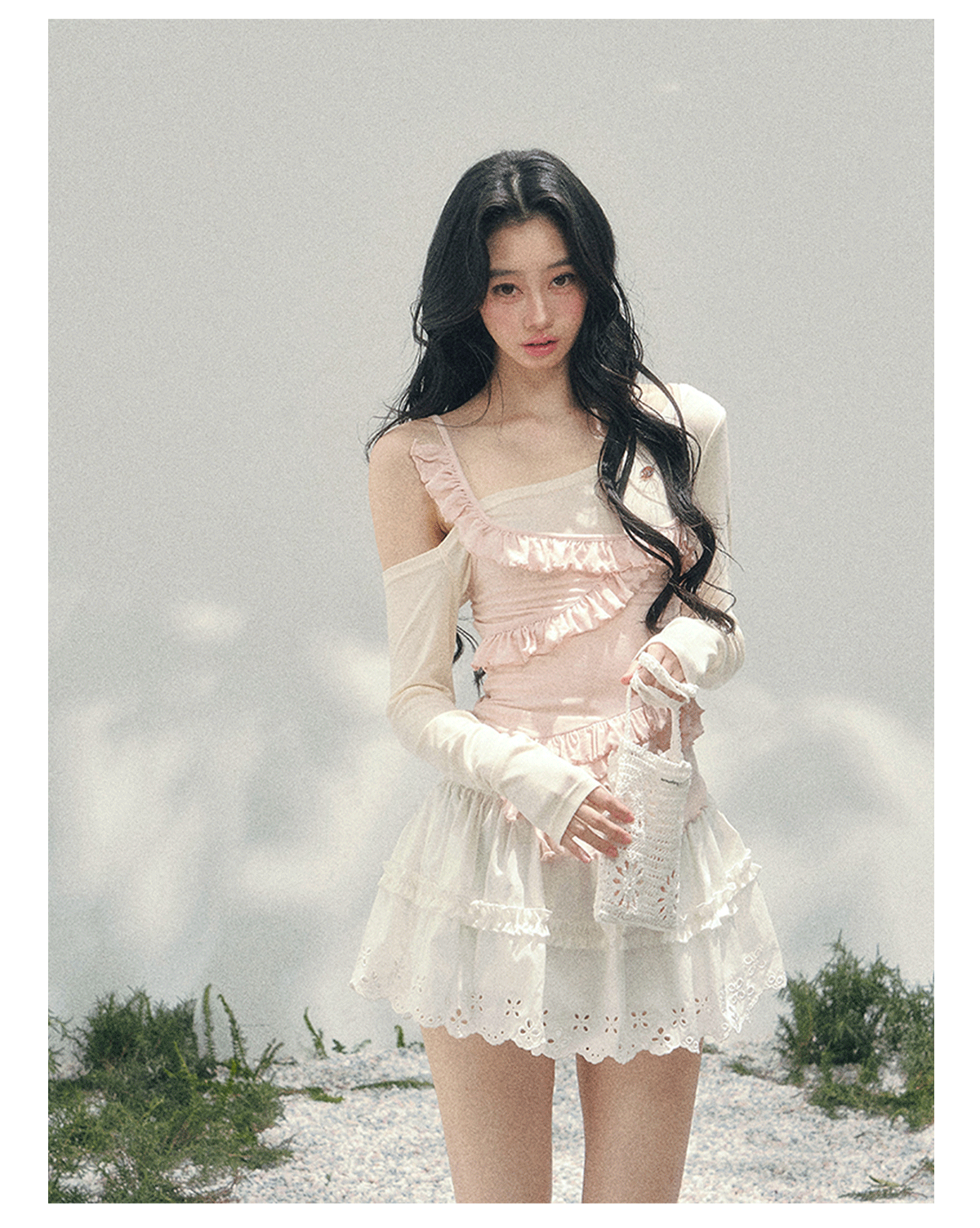 “Sugar Frosted Tenderness” Off-Shoulder Ruched Tee