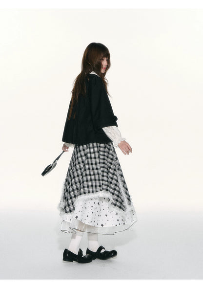 JOVYLLE - Black Preppy Blazer & Skirt Set