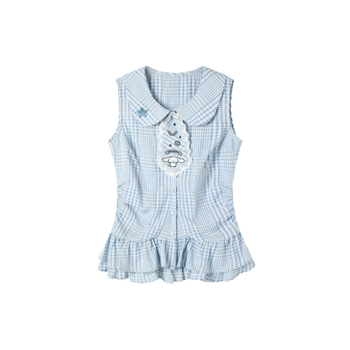 Two Ways to Wear! Cinnamoroll Cropped Cardigan / Round-Neck Blouse / Bubble Skort