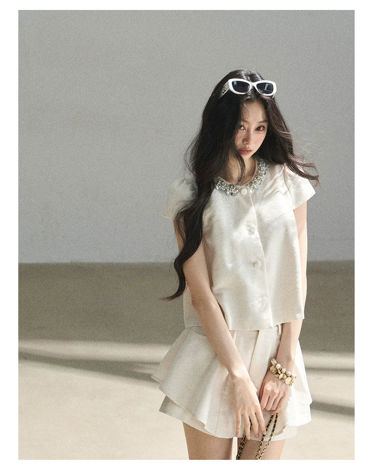 "Summer in the Sunlight" Dutch Cream Tweed Two-Piece Set