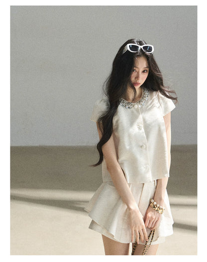"Summer in the Sunlight" Dutch Cream Tweed Two-Piece Set