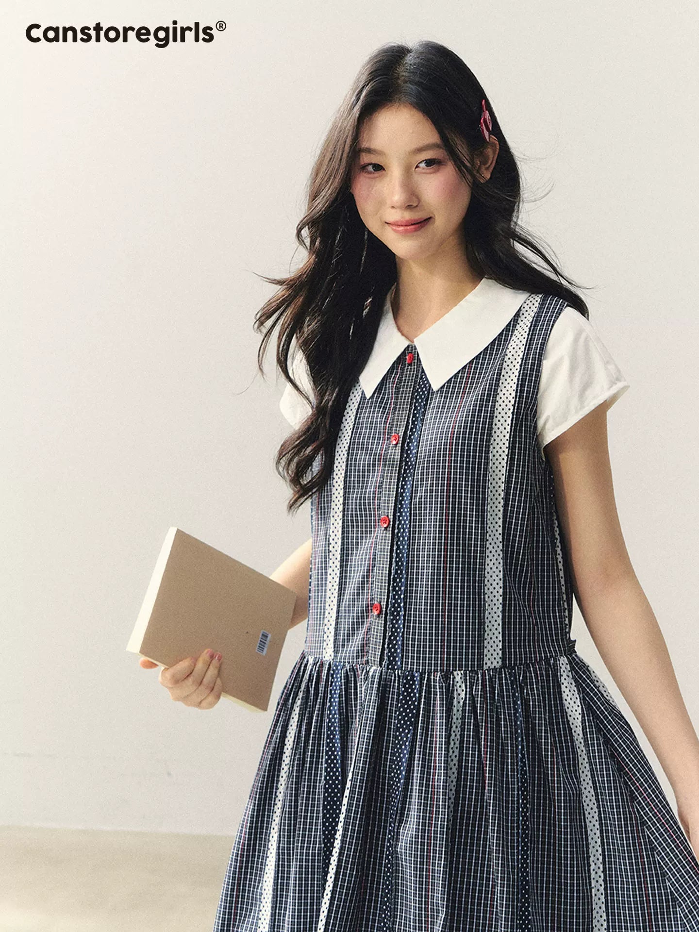 "White Letter from Her" Waist-Fit Classic White Shirt LL2026021