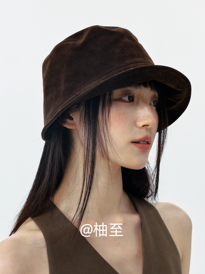 Suede Bucket Hat – Mocha Brown Wide Brim Hat