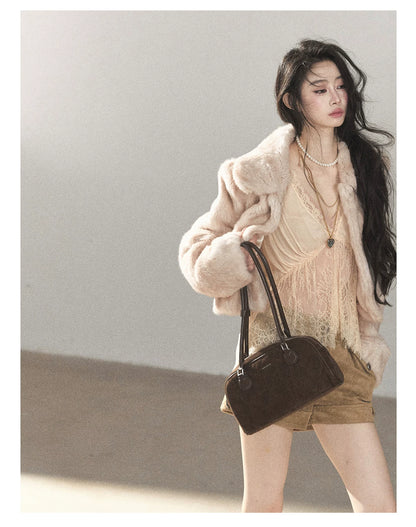AOMALM - Frosty Lavender Gray Rabbit Fur Jacket