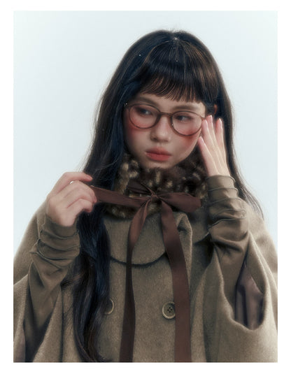 Horridale - [FREE GIFT] Vintage Bow-Tie Faux Fur Collar Scarf (Cream White / Brown)