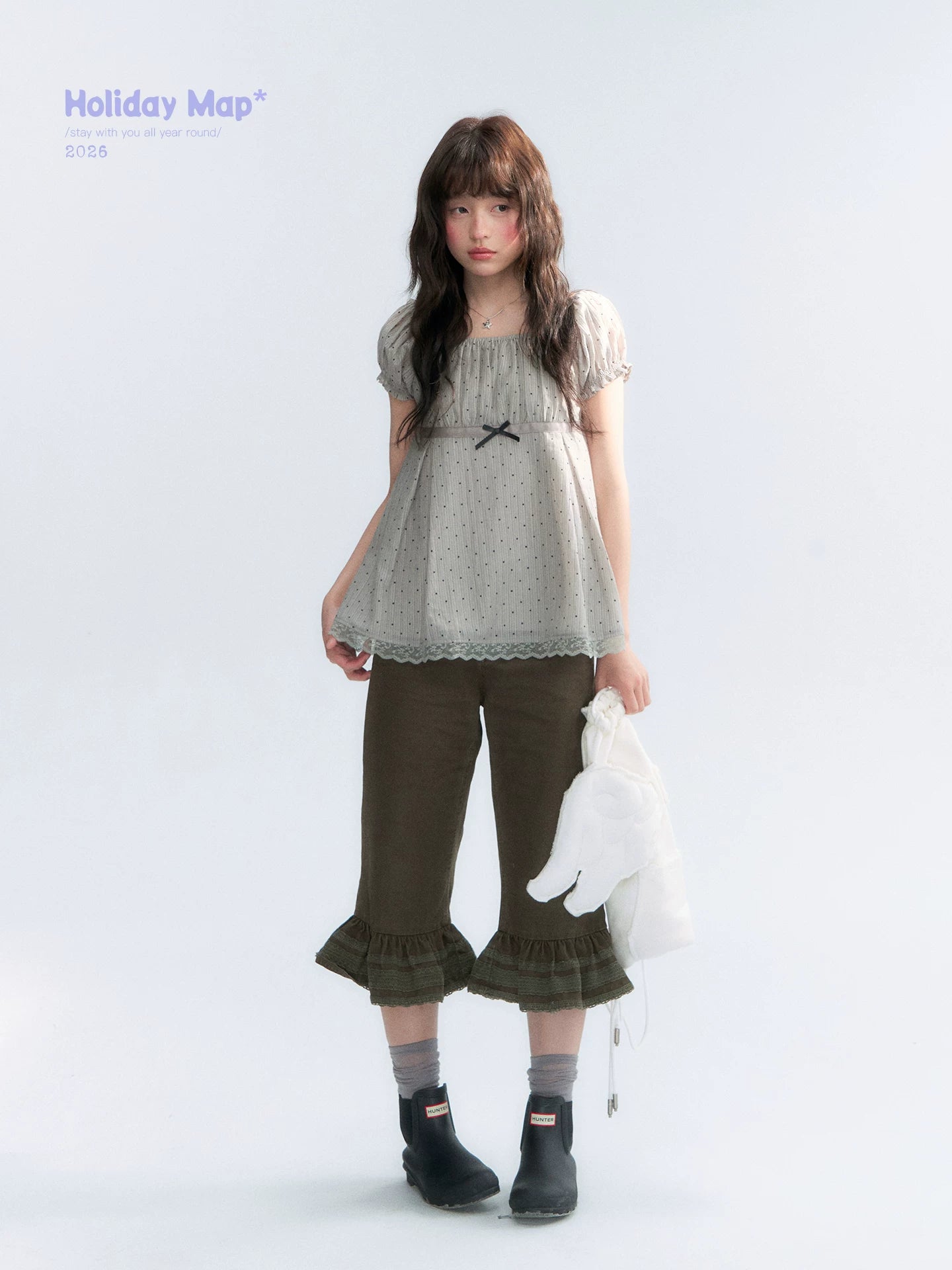 "Forest Cocoa" Dark Coffee Green Flare Capri Pants