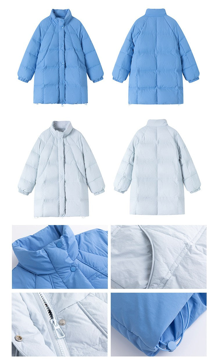 [CAN] "Bluebell Snowtrace" Clear Sky Blue Down Jacket (With Matching Knit Beanie)