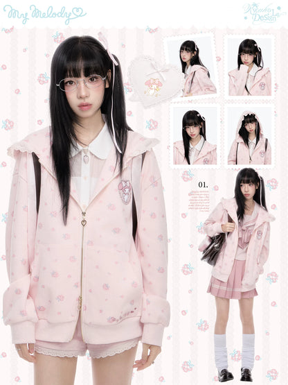 “Daisy Daydream” Pink Floral Oversized Hoodie