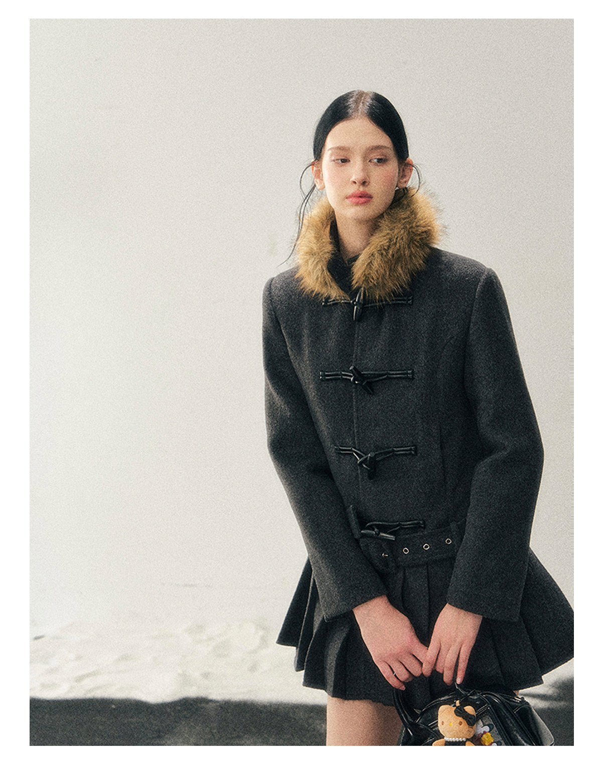 040126 “Winter’s Private Whisper” British Duffle Wool Mid-Length Coat