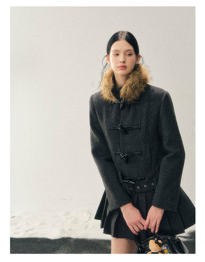 040126 “Winter’s Private Whisper” British Duffle Wool Mid-Length Coat