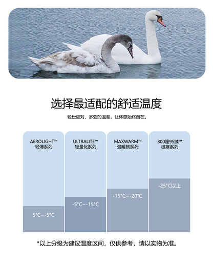 少也眼 “She Gazes at the Snow” White Duck Down Cropped Jacket - Haze Blue