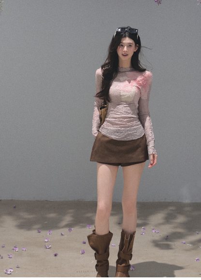 OAKMOO/ Distressed Slouchy Mid-Calf Combat Boots with Layered Straps