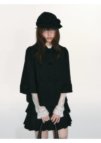 JOVYLLE - Black Preppy Blazer & Skirt Set