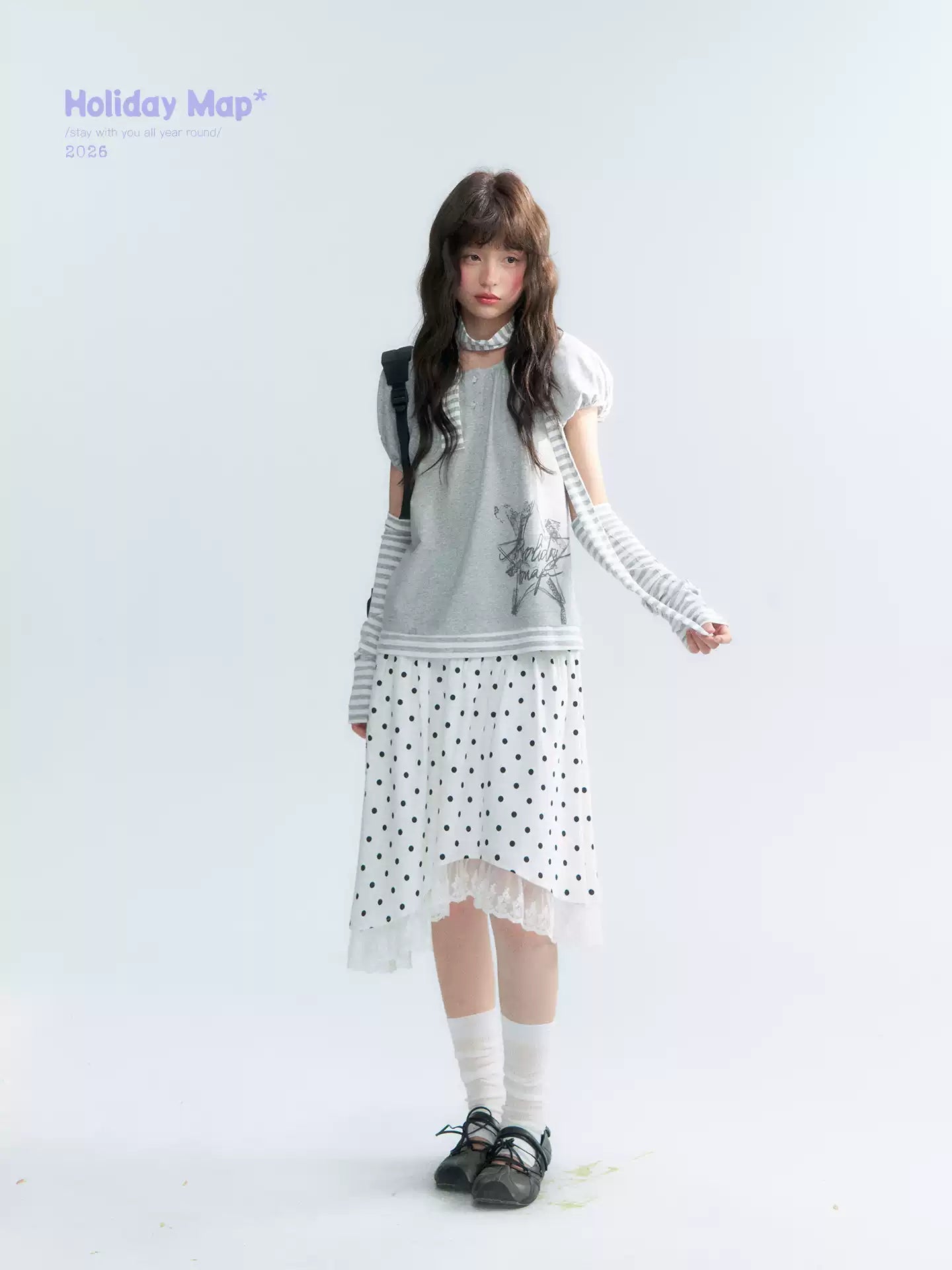 "Starlit Sketch" Heather Gray Graphic Knit T-Shirt