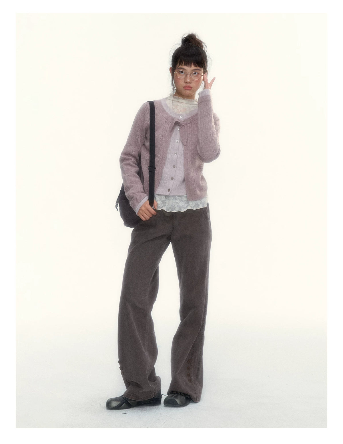 "A Season Called Autumn" Coffee Brown Vintage Washed Wide-Leg Utility Pants