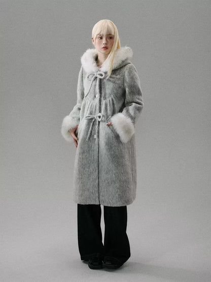 LOST FOREST - Gray 60% Wool Doll-Inspired Cape Coat