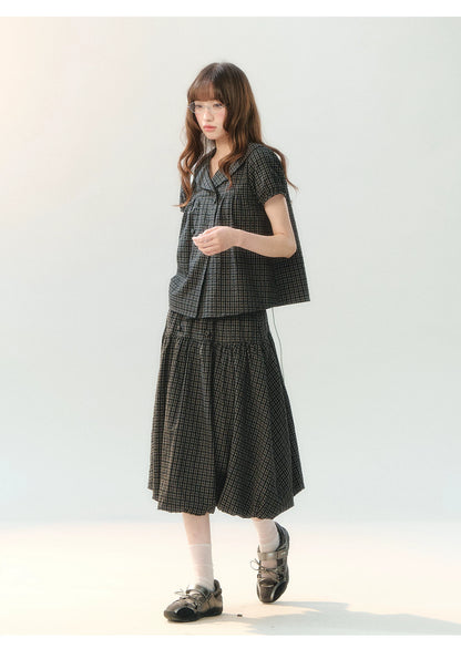 "Sea Breeze Chronicle" Black Sailor Collar Skirt Set LL2026185