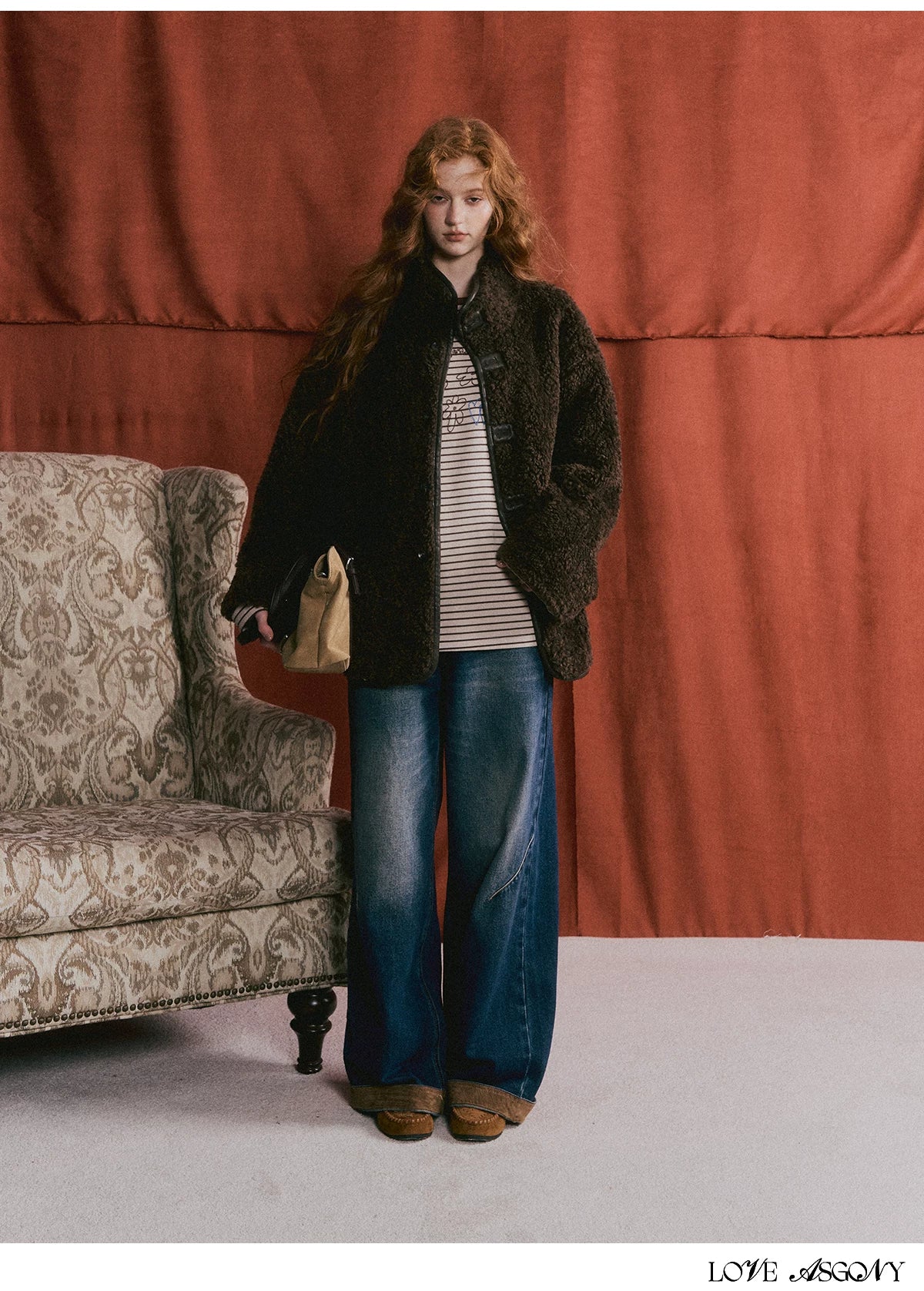 ASGONY - Brown Reversible Suede & Faux Shearling Jacket