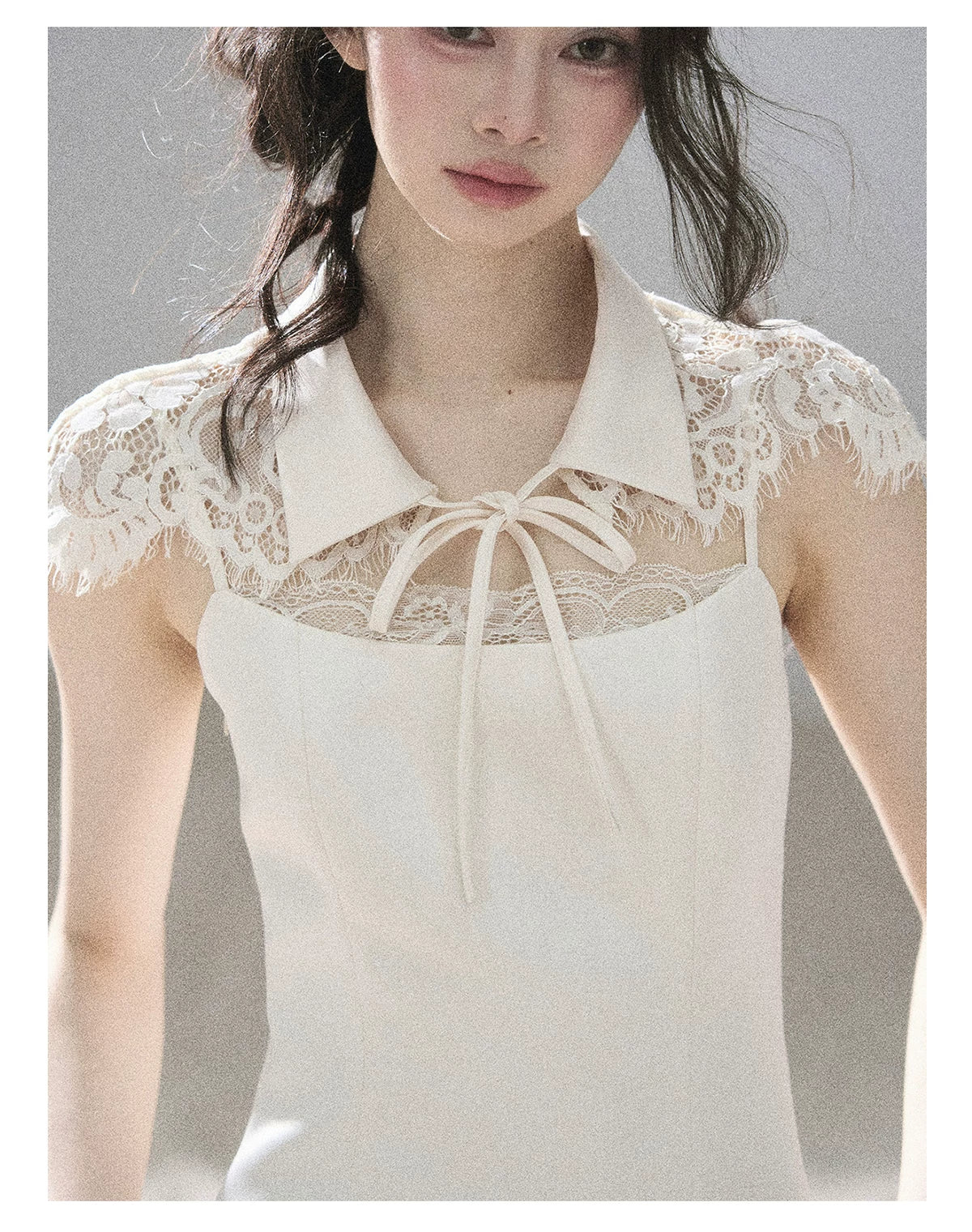 "Moonlit Rose Sonata" Cream Ivory Lace Mini Dress & Cape Set