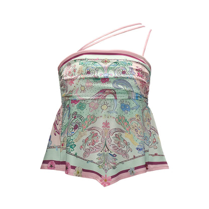 Blush Phoenix Paisley Scarf-Hem Cami Top