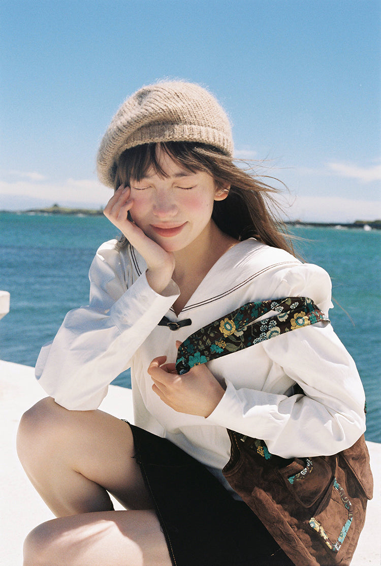 Zzouu - "A Japanese Girl" Sailor Collar White Shirt